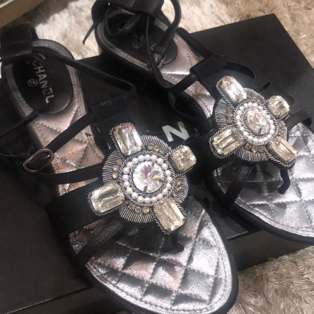 Chanel strapy sandals